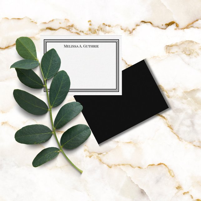 Modern Triple Border Elegant Personalised Black Card (Creator Uploaded)