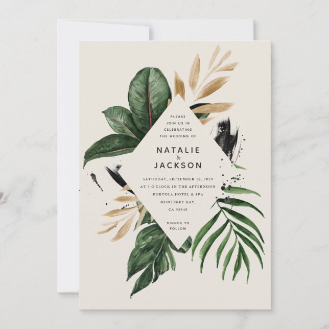 Modern tropical abstract painted wedding (Front)