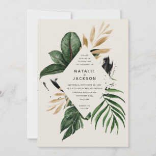 Modern tropical abstract painted wedding