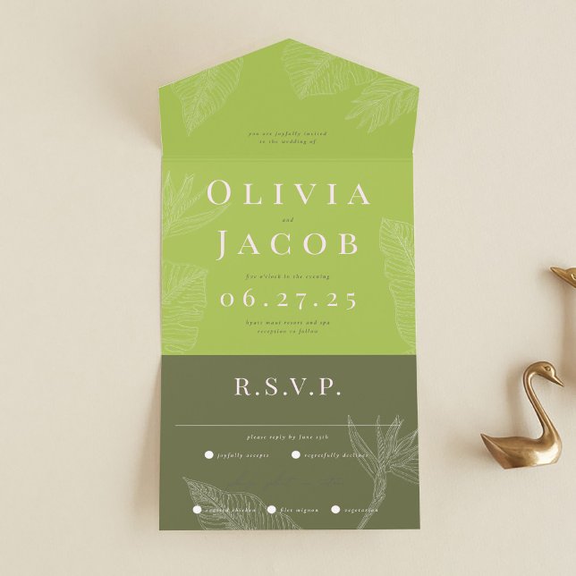 Modern Tropical All-in-One Wedding Invitation (Creator Uploaded)