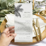 Modern Tropical Beach Minimalist Wedding 3-Course Menu<br><div class="desc">Incorporate your wedding theme into your day-of menus with our cohesive PALM DREAMS modern minimalist menu design. This design features minimalistic line art palm trees that are fully colour customisable. Our contemporary tropical wedding collection is perfect for a beach or destination wedding.</div>