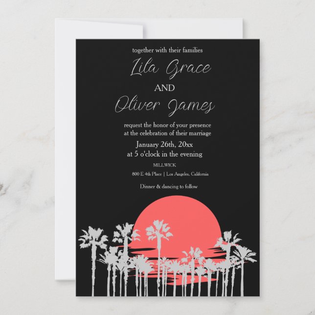 Modern Tropical Beach Ocean Wedding Invitation (Front)