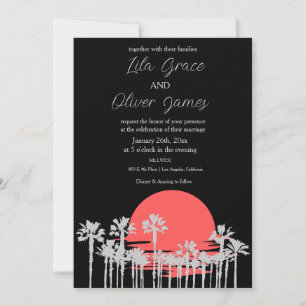 Modern Tropical Beach Ocean Wedding Invitation