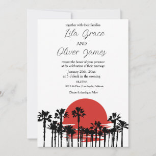 Modern Tropical Beach Ocean Wedding Invitation