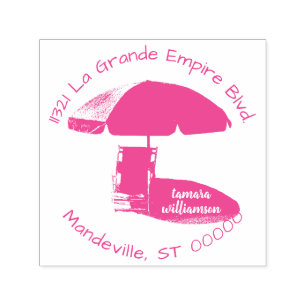 Modern Tropical Beach Umbrella Return Decorative Self-inking Stamp
