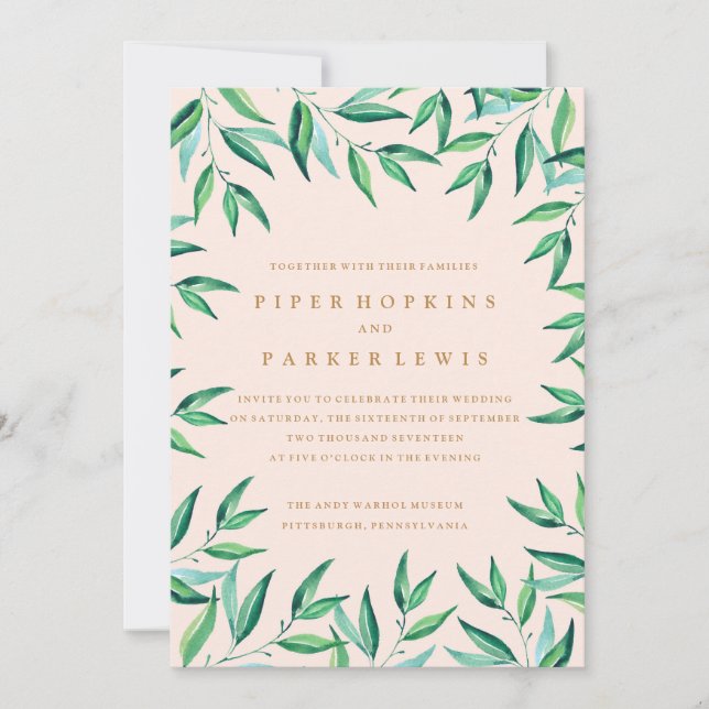 Modern Tropical Beach Wedding Invitation (Front)