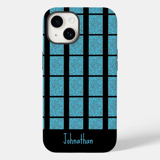Modern Tropical Blue Splash Grey  Case-Mate iPhone Case (Back)