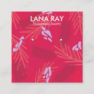 Modern Tropical Botanical Earring Display Square Business Card