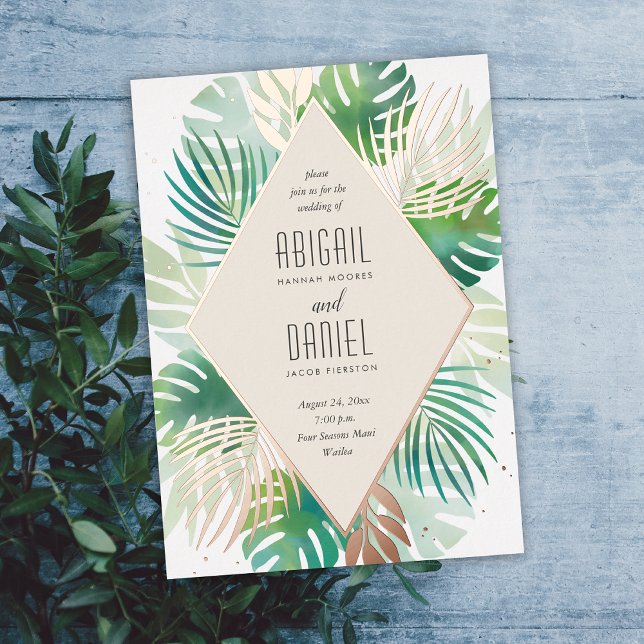 Modern Tropical Botanical Palm Island Wedding (Creator Uploaded)