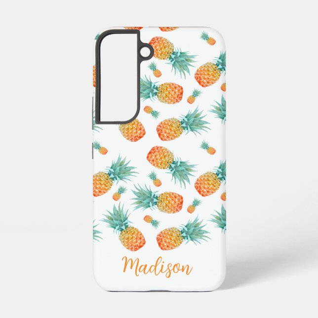  Modern Tropical Botanical Pineapple Samsung Galaxy S22 Case (Back)