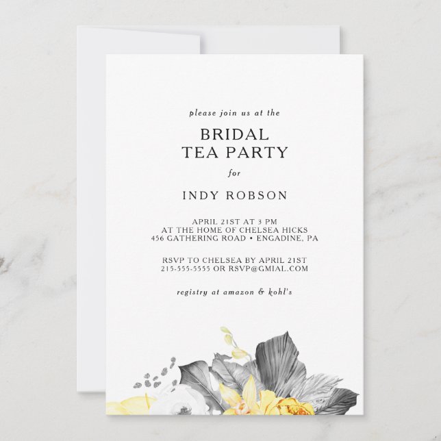 Modern Tropical Bridal Tea Party Invitation (Front)