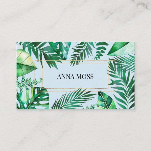 Modern Tropical Business Card (Front)