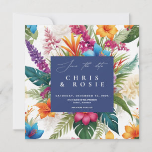 Modern Tropical Colourful Fall wedding invitation