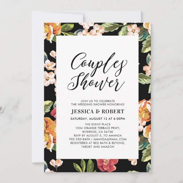 Modern Tropical Couples Wedding Shower Invitation (Front)
