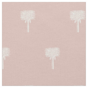 Modern Tropical Date Palm Rose Gold Fabric
