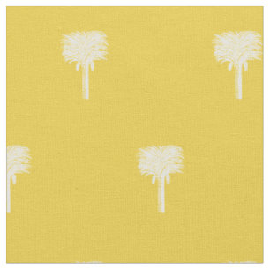 Modern Tropical Date Palm Yellow Fabric