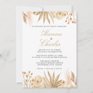 Modern Tropical Desert Boho Wedding Invitation