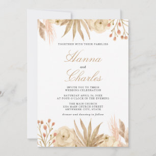 Modern Tropical Desert Boho Wedding Invitation