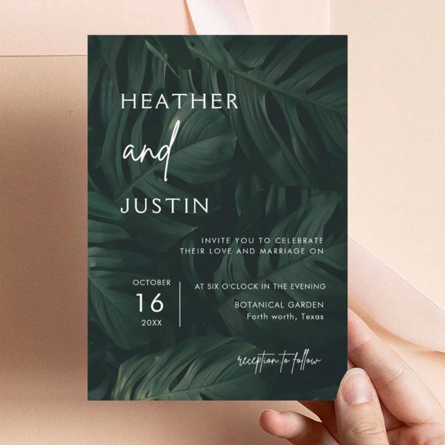 Modern Tropical Destination Wedding Invitations (Creator Uploaded)