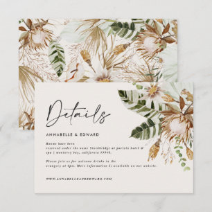 Modern tropical elegant wedding RSVP card