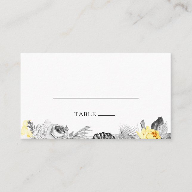 Modern Tropical Flat Wedding Place Card (Front)