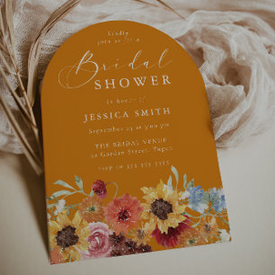Modern Tropical Floral Arch Bridal Shower Invitation