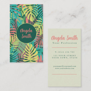 Modern Tropical Floral Business Card