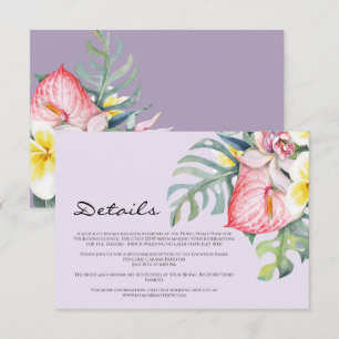 Modern Tropical Floral Hawaii Wedding Enclosure Card