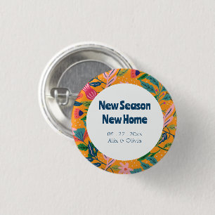 Modern Tropical Floral Pattern 3 Cm Round Badge
