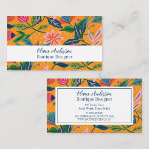 Modern Tropical Floral Pattern Business Card