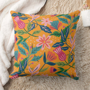 Modern Tropical Floral Pattern Cushion