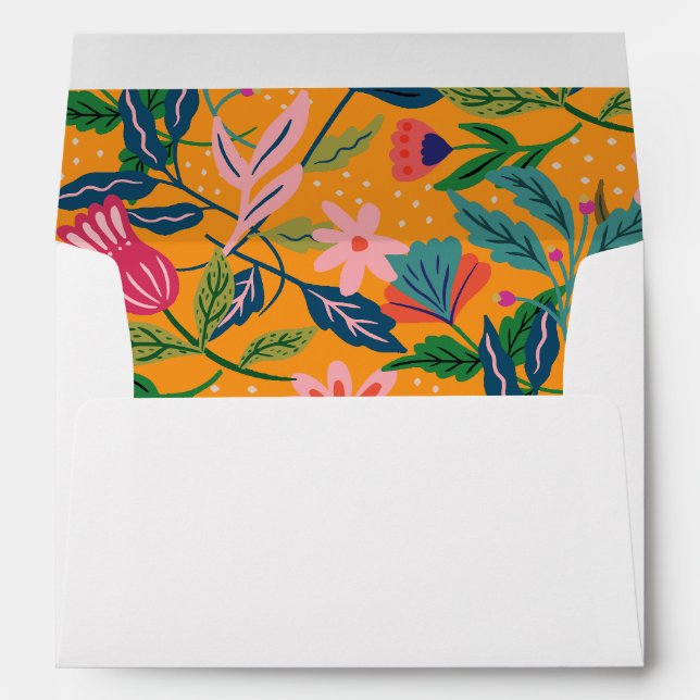 Modern Tropical Floral Pattern Envelope (Back (Bottom))