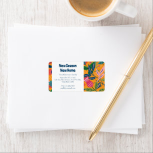 Modern Tropical Floral Pattern Label