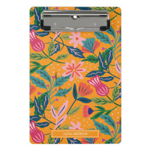 Modern Tropical Floral Pattern Mini Clipboard