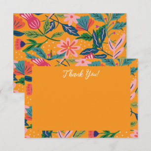 Modern Tropical Floral Pattern Thank You Card