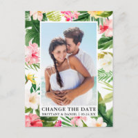 Modern Tropical Floral Photo Change The Date