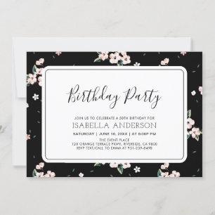 Modern Tropical Floral Summer Adult Birthday Party Invitation