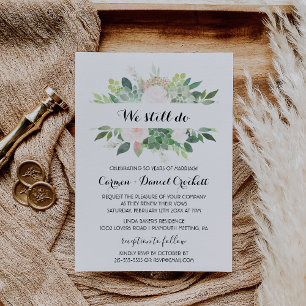 Modern Tropical Floral Vow Renewal Invitation
