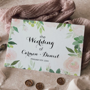 Modern Tropical Floral Wedding Guest Book