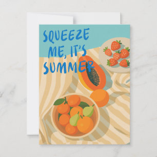 Modern Tropical Fruit Summer Postcard