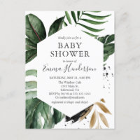 Modern Tropical Greenery Baby Shower