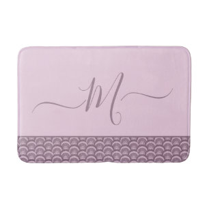 Modern Tropical Grey Seashell Shell Elegant Chic B Bath Mat