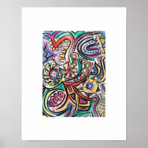 Modern Tropical-Hand Painted Abstract Art Poster