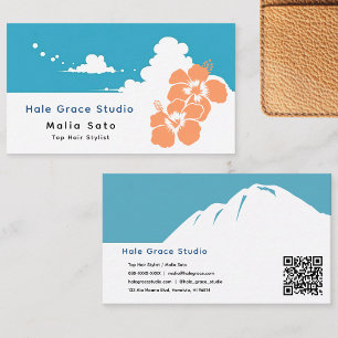 Modern Tropical Hibiscus Floral Hair Salon Business Card