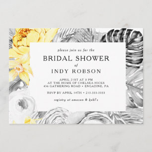 Modern Tropical Horizontal Bridal Shower Invitation