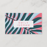 Modern tropical leaf bright pink teal design business card<br><div class="desc">Modern tropical leaf bright pink teal design perfect for showing off your business with this catchy card</div>