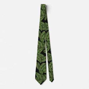 Modern Tropical Leaf Leaves Pattern Tie
