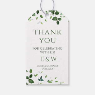 Modern Tropical Leaves Couples Shower Gift Tags