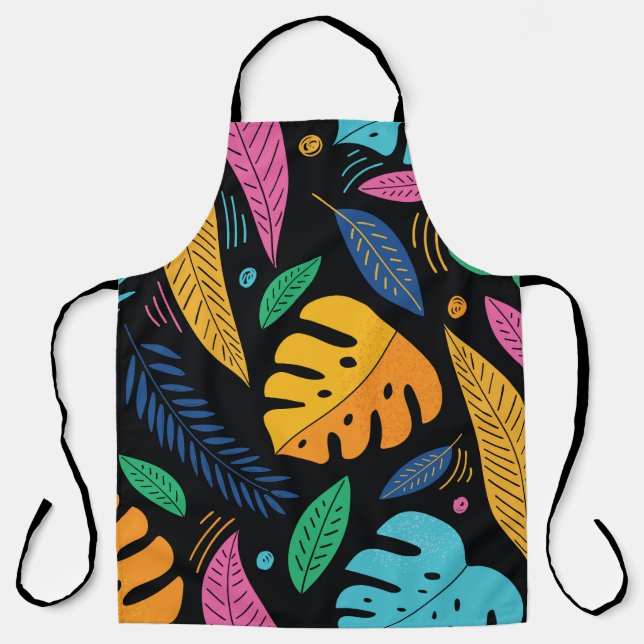 Modern tropical leaves: seamless background. apron (Front)