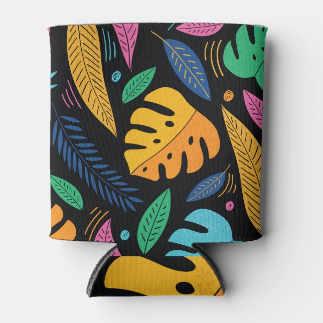 Modern tropical leaves: seamless background. can cooler (Front)